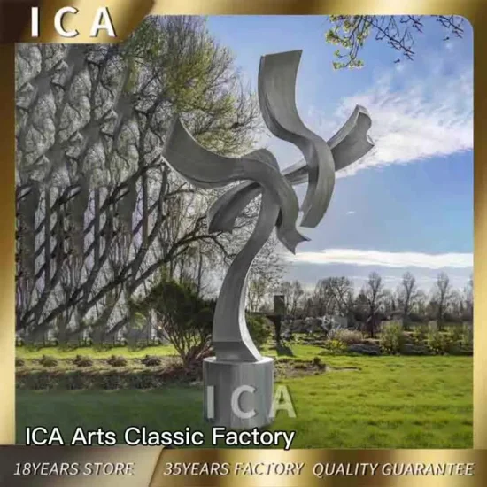 Escultura circular de acero inoxidable pulido de alta calidad con decoración exterior moderna