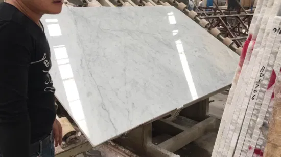 Losa de mármol blanco Bianco Carrara seleccionada para pisos/pisos/azulejos de baño