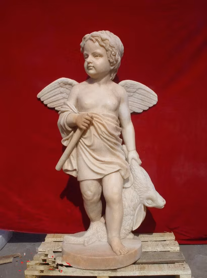 Estatua de escultura de tamaño natural de mármol de David para decoración de jardín
