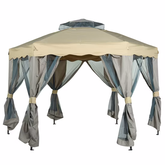 Gazebo para patio, tienda de jardín al aire libre, cenadores romanos con red para insectos